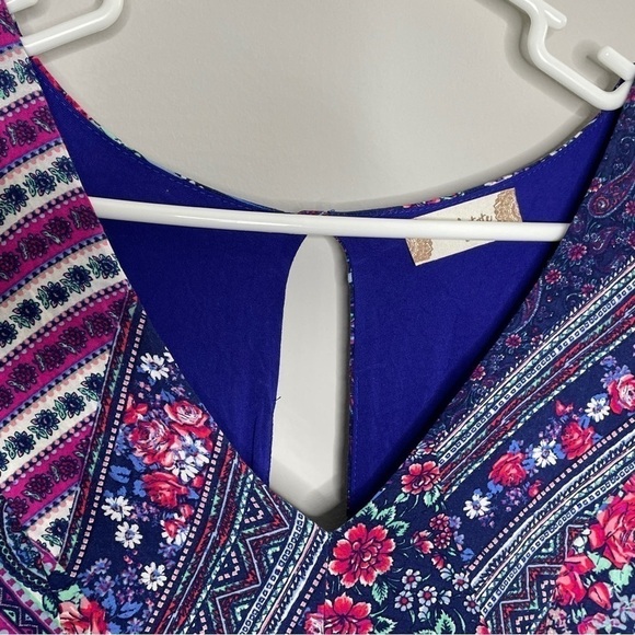 Altar'd State patchwork shorts romper long sleeves large - Picture 5 of 8